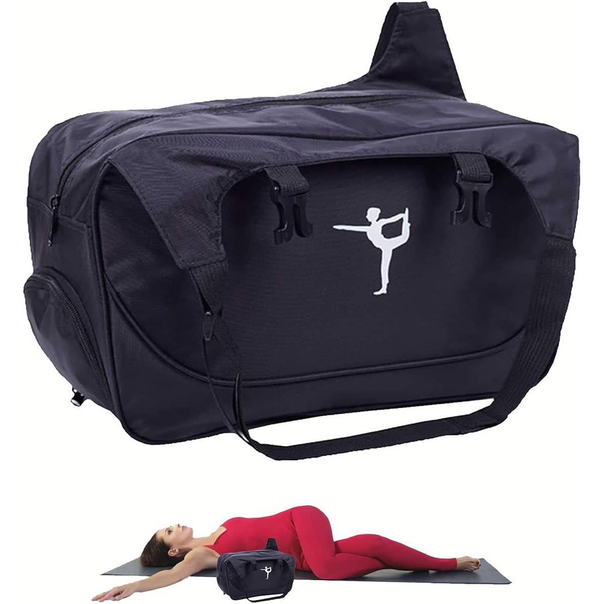 Yoga Mat Bag with Zip Closure and Shoulder Strap, 48 x 24 x 16 cm - Black - view 5