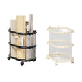 Yoga Mat Storage Rack Durable Plastic Organiser with Wheels and Hooks - White - view 3