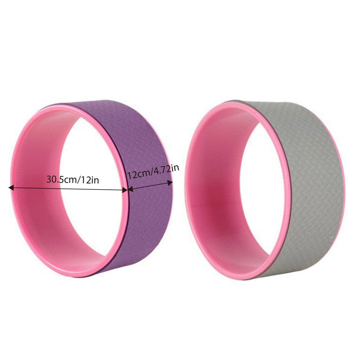 Yoga Wheel Back Roller for Pilates and Stretching - Grey and Pink - view 4
