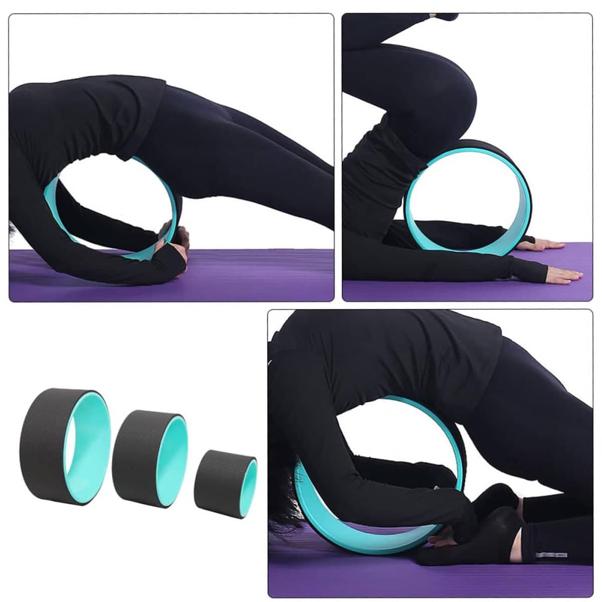 Yoga Wheel Set Non-Slip for Back Stretching and Pilates, Pack of 3 - view 5
