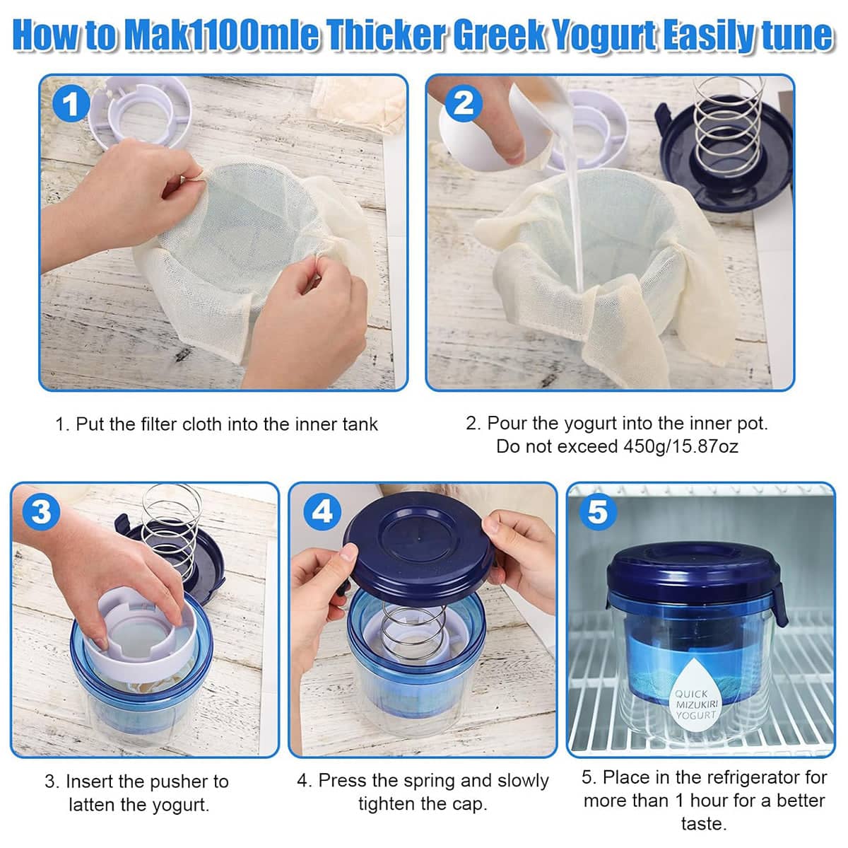 Yoghurt Maker Strainer Kit with 225-Mesh Filter for Greek Yoghurt - view 5