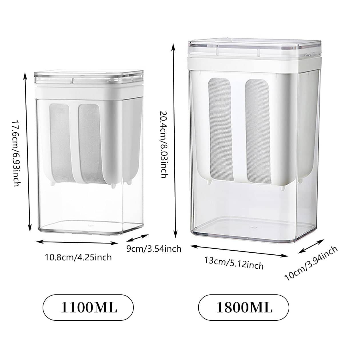 Yogurt Whey Strainer with Stainless Steel Mesh - 1100ml (17.6 x 10.8 x 9 cm) - view 4