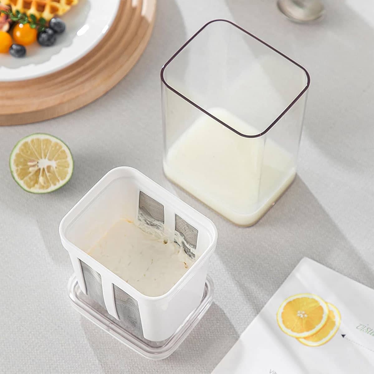 Yogurt Whey Strainer with Stainless Steel Mesh - 1100ml (17.6 x 10.8 x 9 cm) - view 5