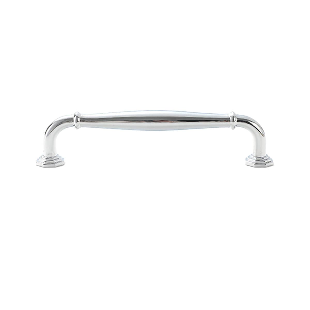 Zinc Alloy Cabinet Door Handle - Bright Silver, 128 mm Hole Spacing