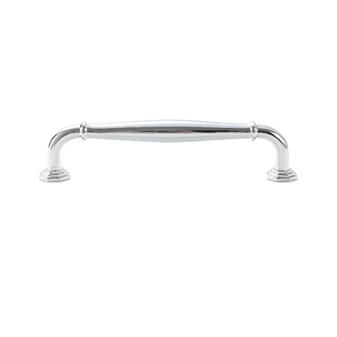 Zinc Alloy Cabinet Door Handle - Bright Silver, 128 mm Hole Spacing