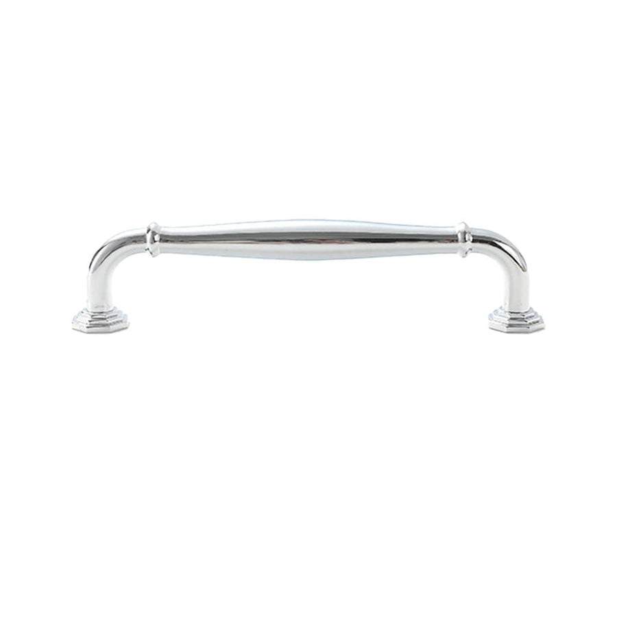 Zinc Alloy Cabinet Door Handle - Bright Silver, 128 mm Hole Spacing