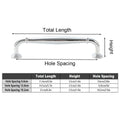 Zinc Alloy Cabinet Door Handle - Bright Silver, 128 mm Hole Spacing - view 4