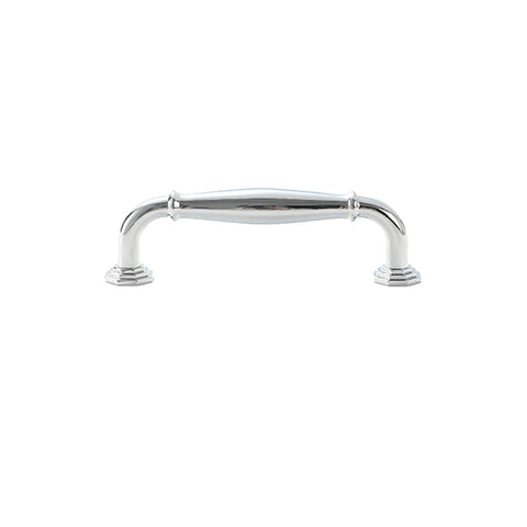 Zinc Alloy Cabinet Door Handle - Bright Silver, 96 mm Hole Spacing