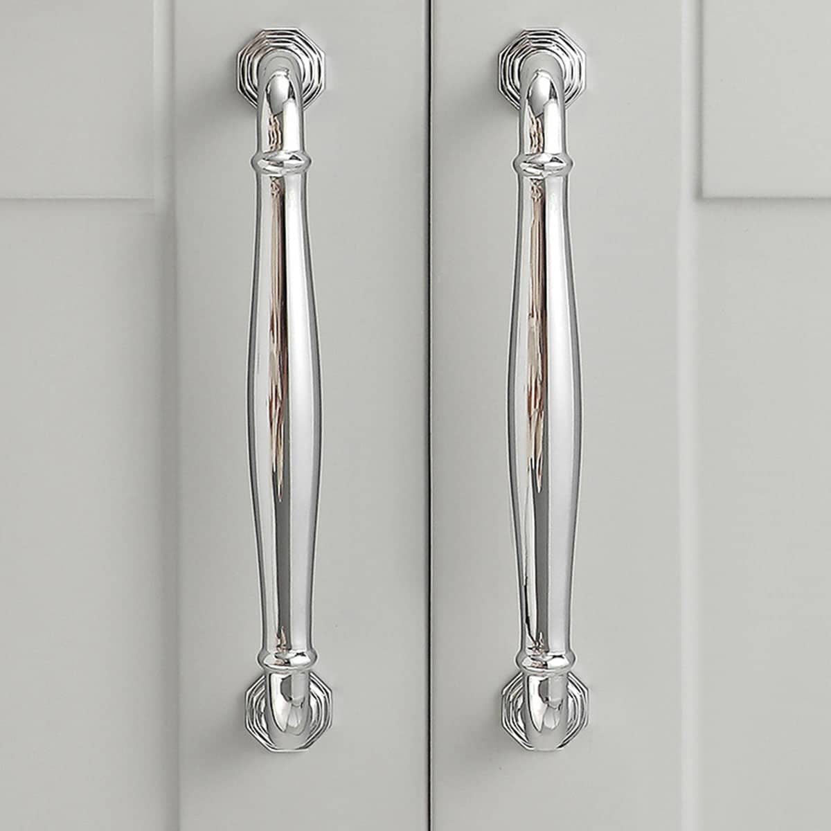 Zinc Alloy Cabinet Door Handle - Bright Silver, 96 mm Hole Spacing - view 5