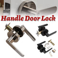 Zinc Alloy Lever Door Handle Lock Set with Keys - Interior Bathroom Door, Matte Black - view 2