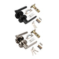 Zinc Alloy Lever Door Handle Lock Set with Keys - Interior Bathroom Door, Matte Black - view 3