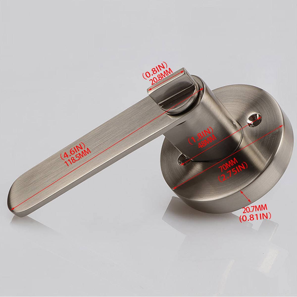 Zinc Alloy Lever Door Handle Lock Set with Keys - Interior Bathroom Door, Matte Black - view 4