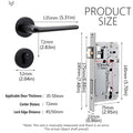 Zinc Alloy Privacy Door Handle Lock for Indoor Bedrooms - Black - view 4