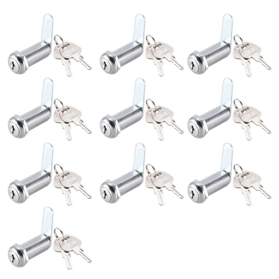 Zinc Alloy Round Cam Lock for Cabinet, Drawer and Mailbox - 25mm, 10 Pieces