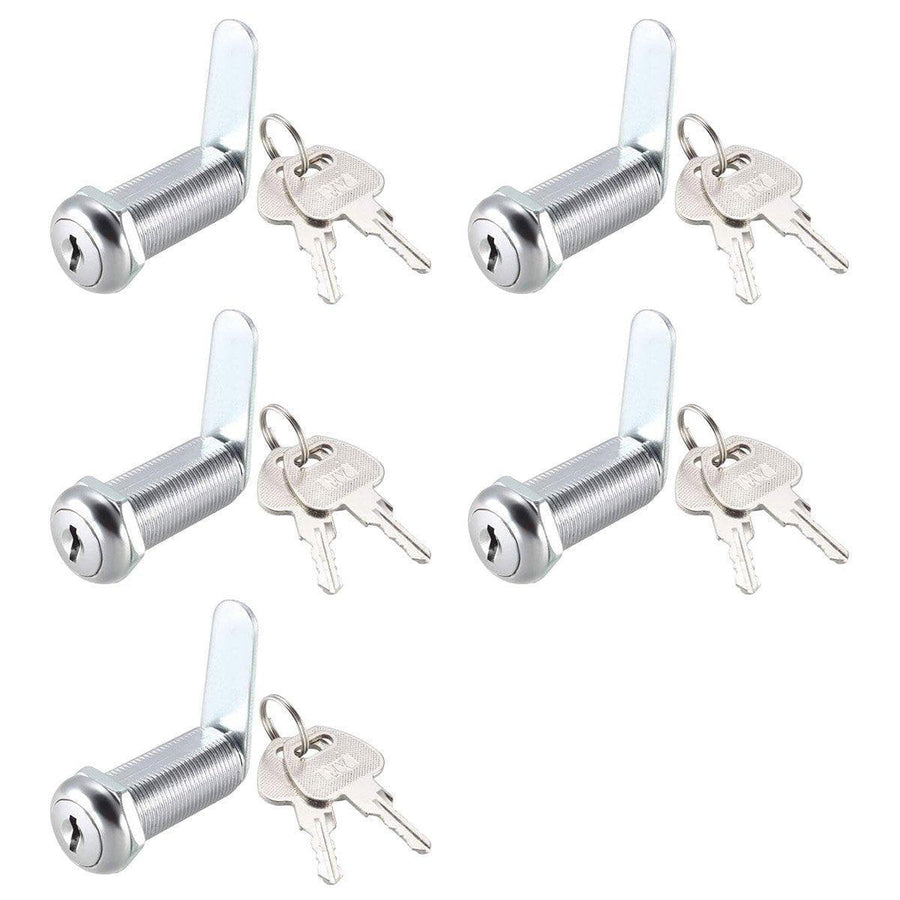 Zinc Alloy Round Cam Lock for Cabinet, Drawer and Mailbox - 25mm, 5 Pieces