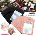 Zip Lock Aluminium Foil Packing Bags, Pack of 100 - Black, 7.5 x 12 cm - view 2
