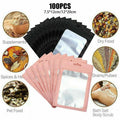 Zip Lock Aluminium Foil Packing Bags, Pack of 100 - Black, 7.5 x 12 cm - view 4