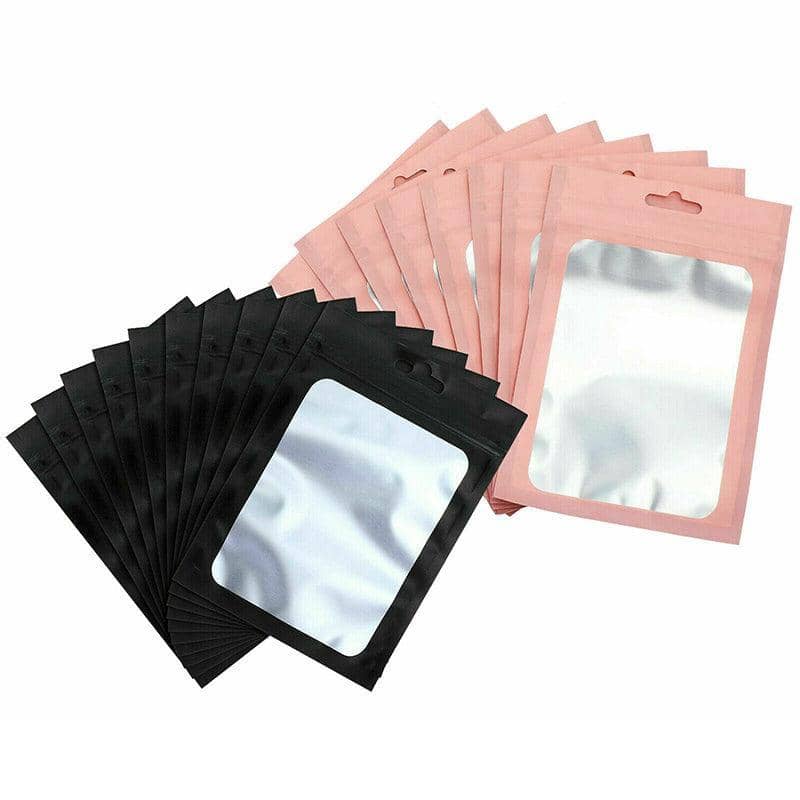 Zip Lock Aluminium Foil Packing Bags, Pack of 100 - Pink, 12 x 20 cm - view 4