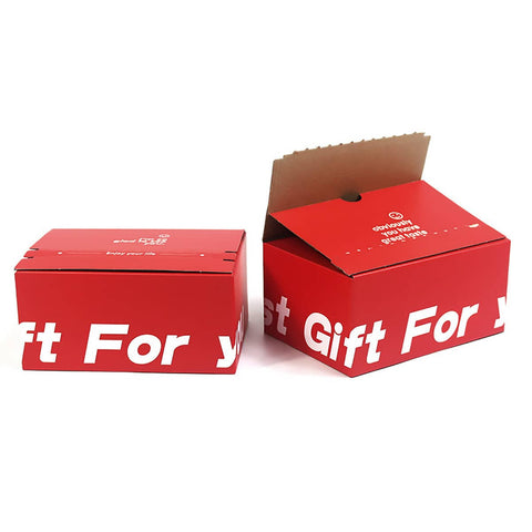 Zipper Corrugated Cardboard Boxes, Pack of 10 - Red