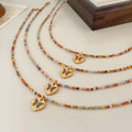 Zircon Beaded Butterfly Pendant Necklace with Adjustable Chain, Multicolour - view 4