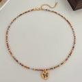 Zircon Beaded Butterfly Pendant Necklace with Adjustable Chain, Multicolour - view 5