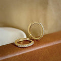 Zircon Hoop Earrings, 9 mm, 1 Pair - White - view 4