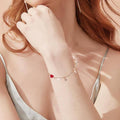 Zircon Rhinestone Adjustable Chain Bracelet for Women - Gold White Hearts - view 3