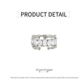 Zircon Ring with Bamboo Joint Design, Adjustable - Silver - view 3
