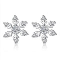 Zircon Snowflake Christmas Stud Earrings for Women and Girls - view 2