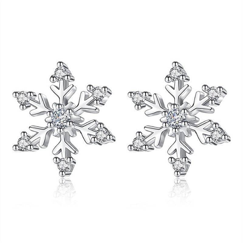 Zircon Snowflake Christmas Stud Earrings for Women and Girls - view 2