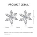 Zircon Snowflake Christmas Stud Earrings for Women and Girls - view 3