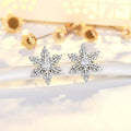 Zircon Snowflake Christmas Stud Earrings for Women and Girls - view 5