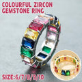 Zircon Stainless Steel Ring - Gold, Multicolour, Size 8 - view 2