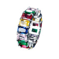 Zircon Stainless Steel Ring - Silver, Multicolour, Size 8