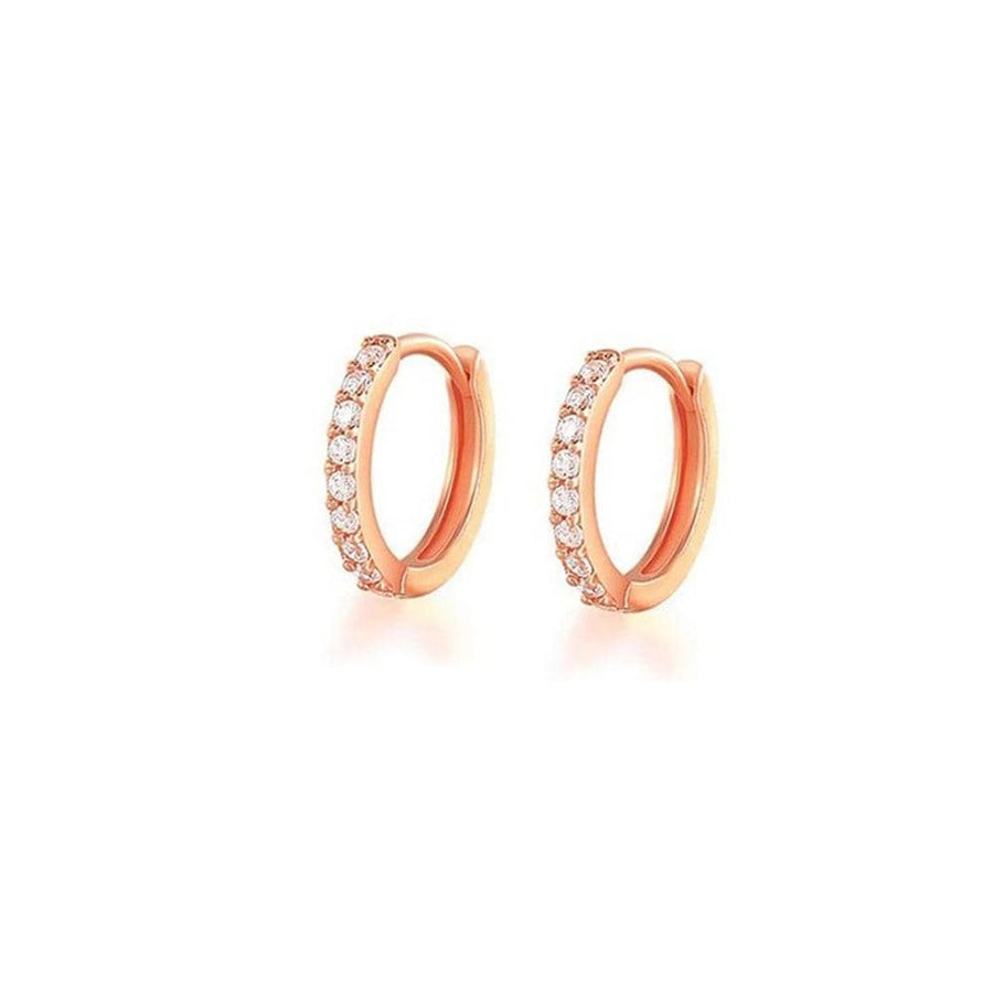 Zirconia Cartilage Huggie Hoop Earrings - Champagne 9mm