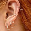 Zirconia Cartilage Huggie Hoop Earrings - Champagne 9mm - view 4