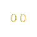 Zirconia Cartilage Huggie Hoop Earrings - Gold 6mm