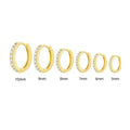 Zirconia Cartilage Huggie Hoop Earrings - Gold 6mm - view 5