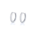 Zirconia Cartilage Huggie Hoop Earrings - Silver 9mm