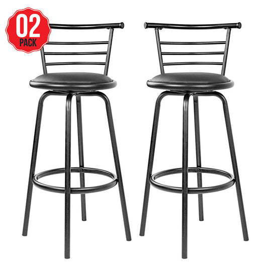 Artiss Bar Stool Metal Backrest 2 Pack
